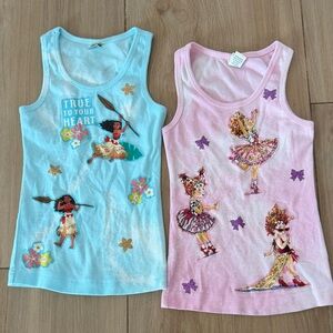 Kavio Vintage Kids' Tank Tops - Light Blue and Light Pink